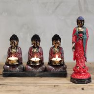 Antik Stílusú Buddha - "A Három Hűséges" Mécsestartó