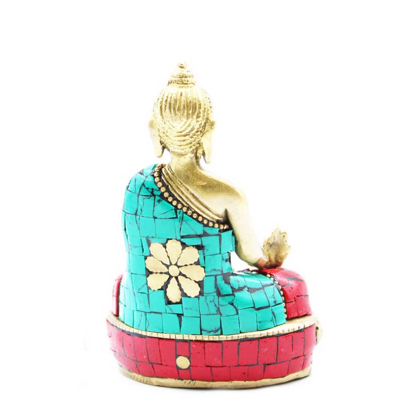 Bronz Buddha Szobor - Letett Kezek - 11.5 cm