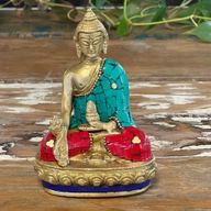 Bronz Buddha Szobor - Letett Kezek - 11.5 cm
