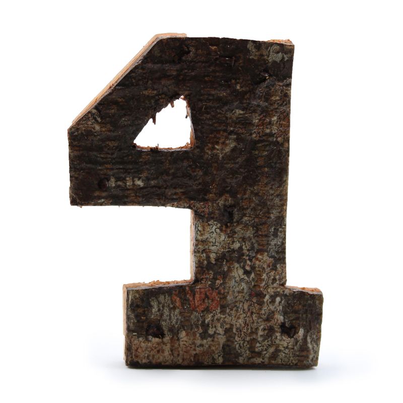 Rusztikális Szám- "4" (12) - Kicsi 7cm