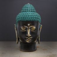 Nagy Antik Bronz Buddha Fej