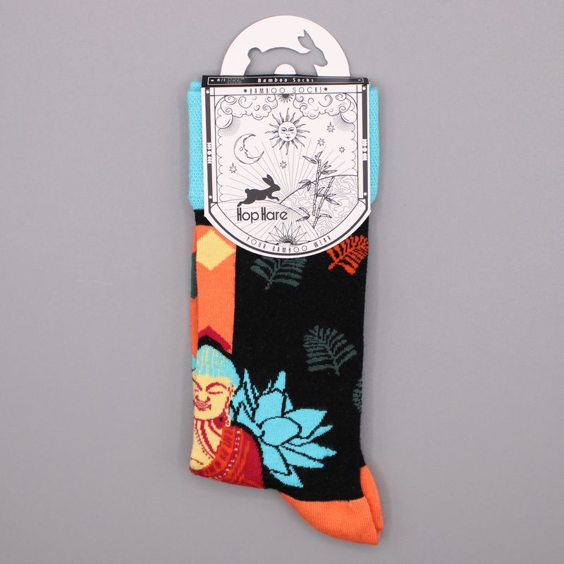Hop Hare Socks - Blue Buddha & Lotus S/M