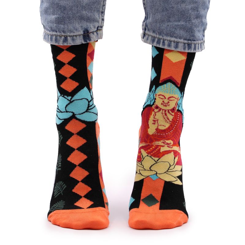 Hop Hare Socks - Blue Buddha & Lotus S/M
