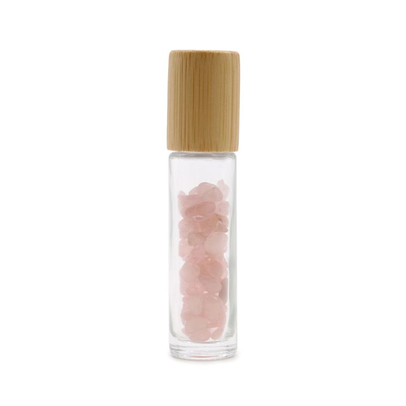 Roll-on üvegcse 5ml - Rózsakvarc, bambusz kupak