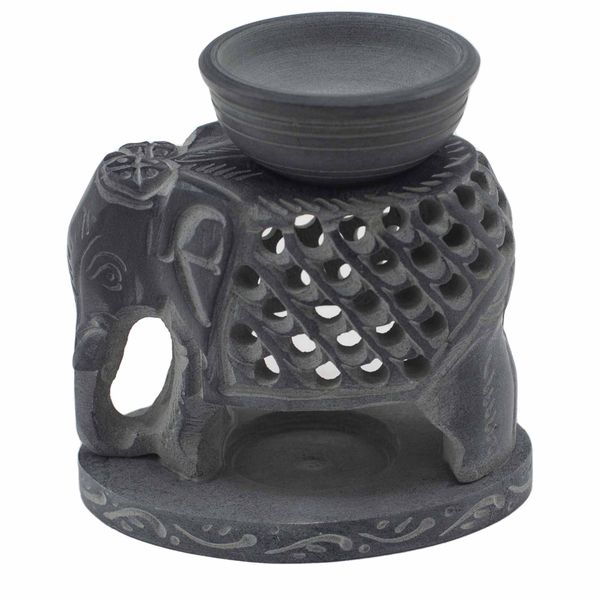 Szappankő Aromalámpa 10.5cm - Álló Elefánt