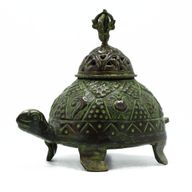 Réz Verdigris Tibeti Égető - Teknős