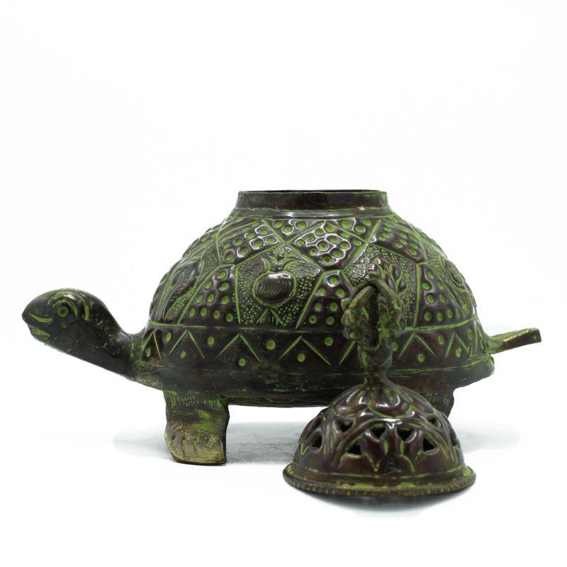 Réz Verdigris Tibeti Égető - Teknős
