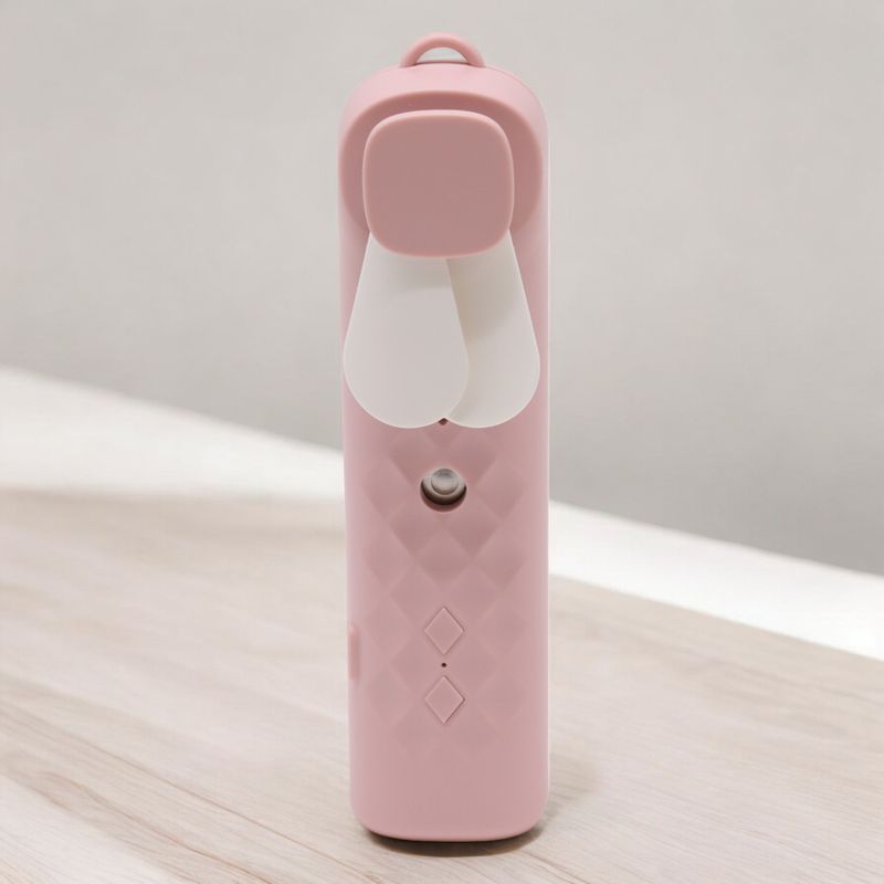 Rózsaszín Mini Párásító Ventilátor - USB töltés