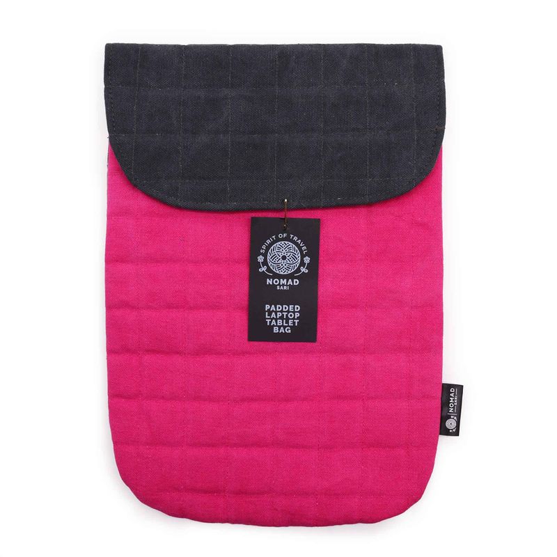 Párnázott Laptoptok - Rózsaszín - 14oz kőmosott
