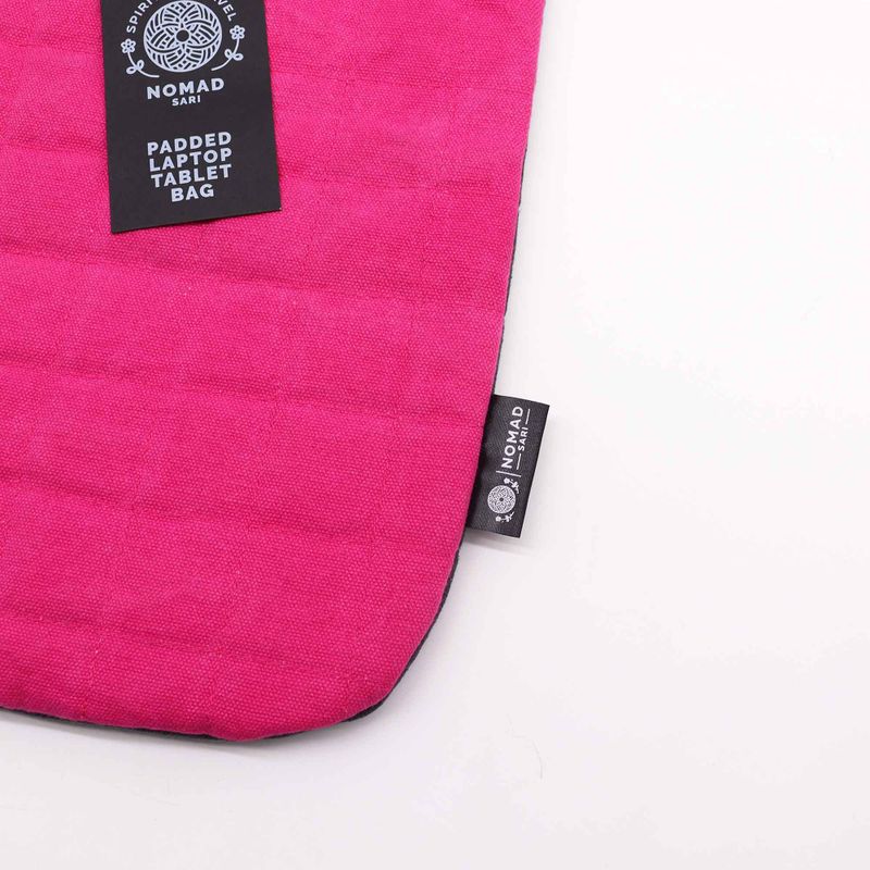 Párnázott Laptoptok - Rózsaszín - 14oz kőmosott