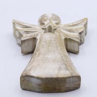 Mangófa Angyal - Fehér Súrolt - Csillaggal - 18cm