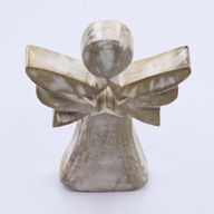 Mangófa Angyal - Fehér Súrolt - Csillaggal - 18cm