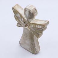Mangófa Angyal - Fehér Súrolt - Csillaggal - 18cm