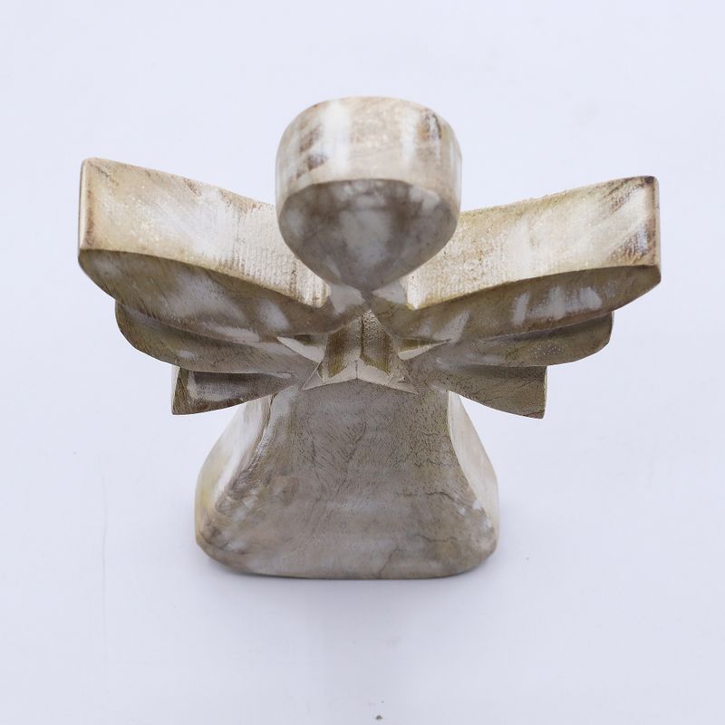 Mangófa Angyal - Fehér Súrolt - Csillaggal - 18cm
