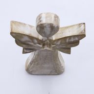 Mangófa Angyal - Fehér Súrolt - Csillaggal - 18cm