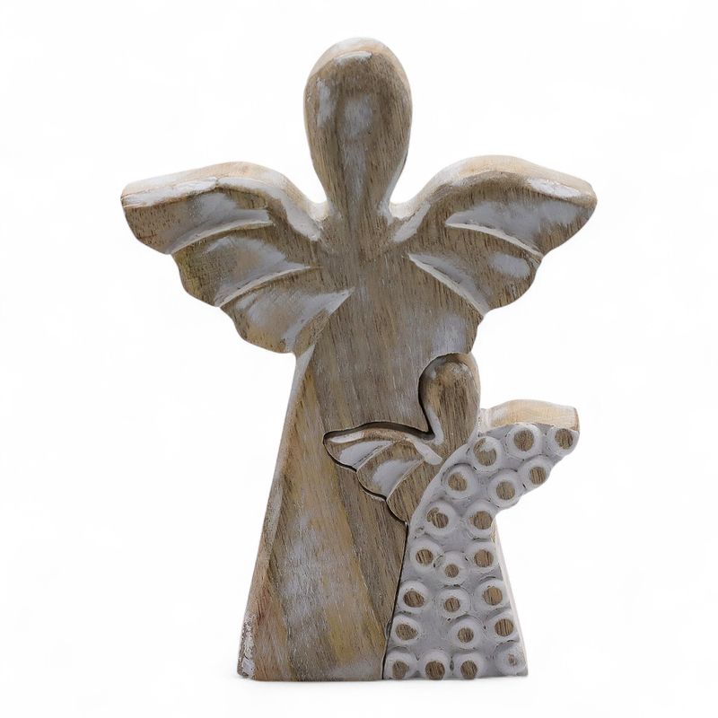 Mangófa Kettős Angyal - Fehér Súrolt - 15cm