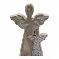 Mangófa Kettős Angyal - Fehér Súrolt - 15cm