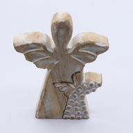 Mangófa Kettős Angyal - Fehér Súrolt - 15cm
