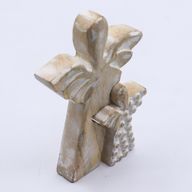 Mangófa Kettős Angyal - Fehér Súrolt - 15cm