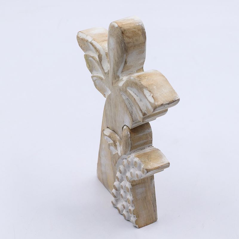 Mangófa Kettős Angyal - Fehér Súrolt - 15cm
