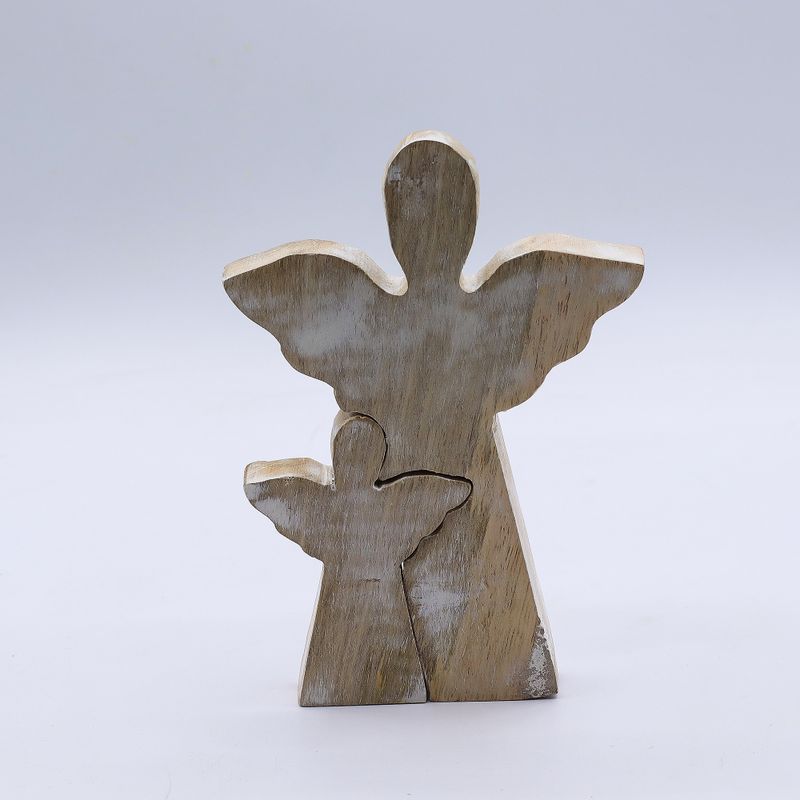 Mangófa Kettős Angyal - Fehér Súrolt - 15cm