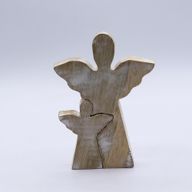 Mangófa Kettős Angyal - Fehér Súrolt - 15cm