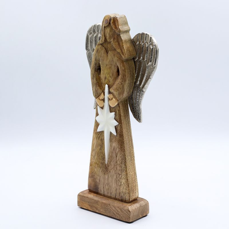 Nagy Mangófa Angyal Vas Szárnyakkal - Béke - 30cm