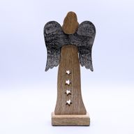 Nagy Mangófa Angyal Vas Szárnyakkal - Csillag - 30cm