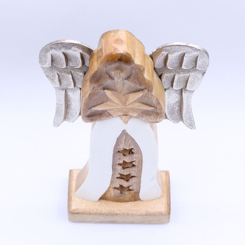 Nagy Mangófa Angyal Vas Szárnyakkal - Csillag - 30cm