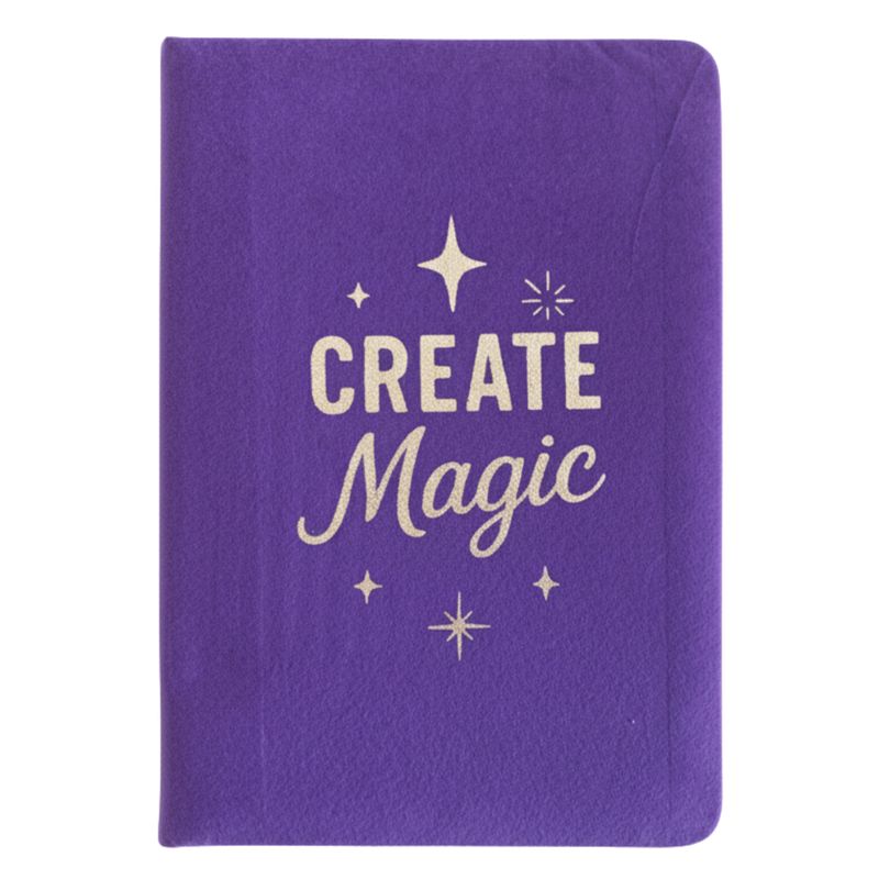 Bársony jegyzetfüzet - 80 oldal - Create Magic - Lila