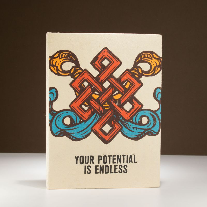 Nagy Lokta Papír Napló - Inspiráció (21x15cm) - 45 oldal - Your Potential - könyvjelzővel