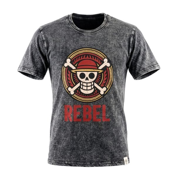 Kővel Mosott Póló, S méret - Rebel - Szénszínű