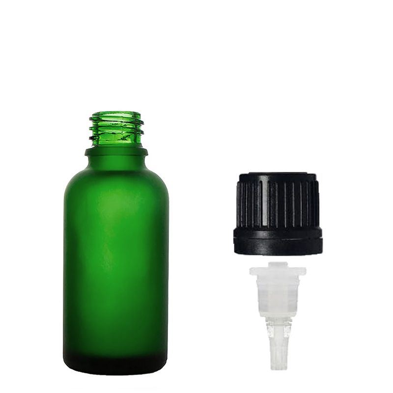 10ml Matt Zöld Csepegtetős Palack Kupakkal