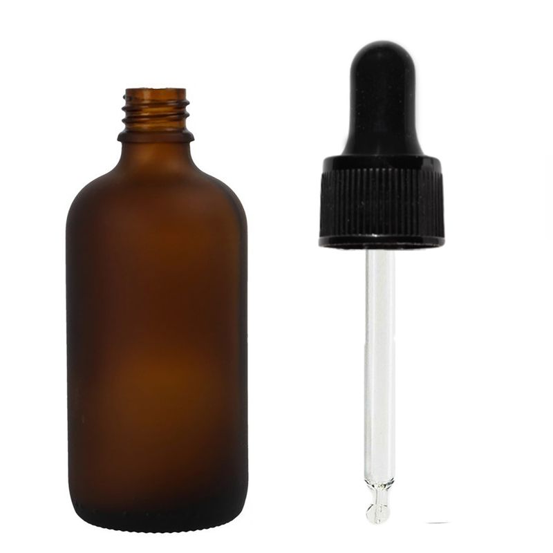 50 ml Matt Barna Csepegtetős Palack Fekete Pipettával