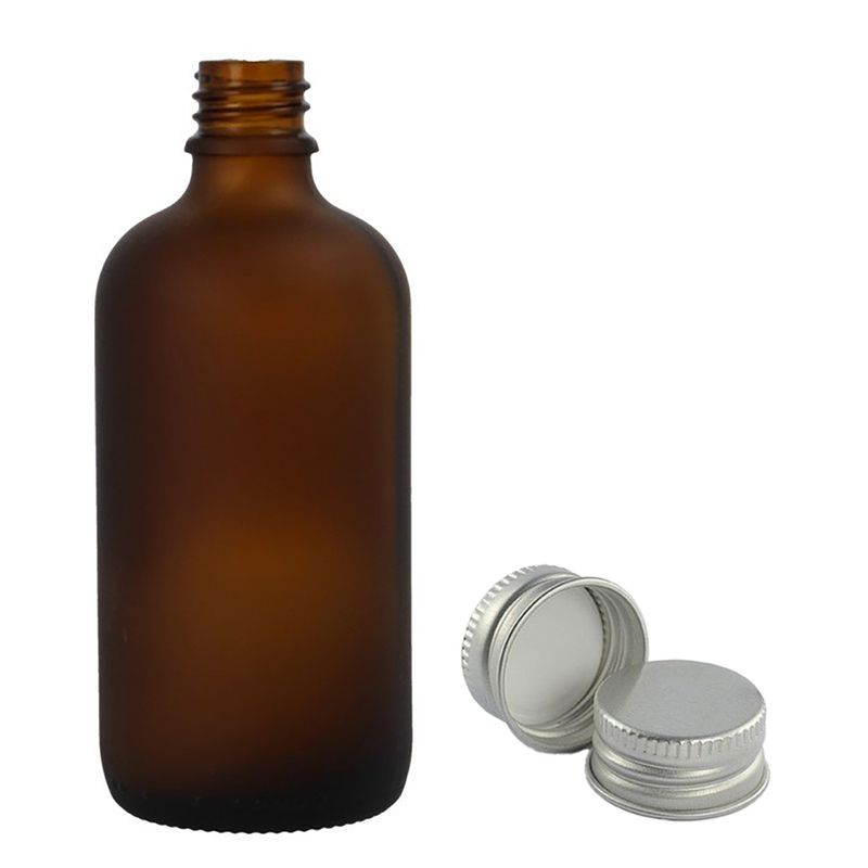 100ml Matt Barna Csepegtetős Palack Alumínium Kupakkal