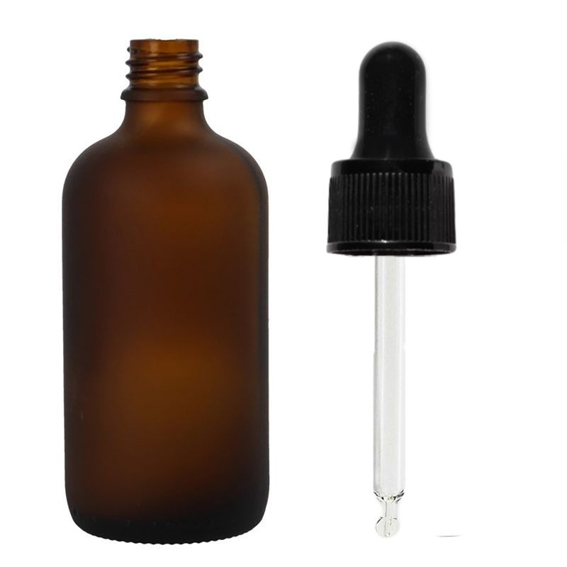 100 ml Matt Barna Csepegtetős Palack Fekete Pipettával