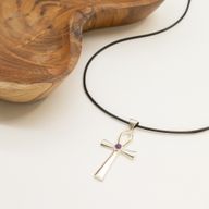 Indiai ezüstözött medál - Ankh kulcs