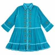 Nomad Sari tunika / M-L - Türkiz, nyomtatott mintával