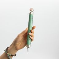Zöld kristálypálca - Rubin fukszit rózsakvarccal- 23 cm