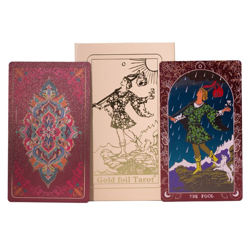 Rózsaszín doboz rubinfóliás Tarot-kártya ajándékkészlet - füzettel