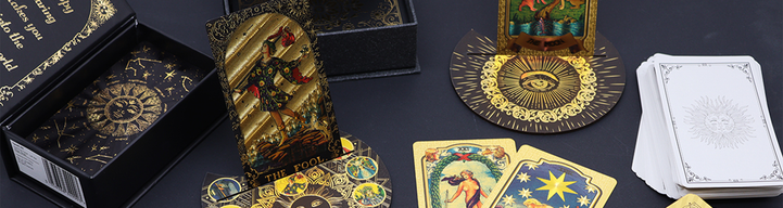 Rózsaszín doboz rubinfóliás Tarot-kártya ajándékkészlet - füzettel