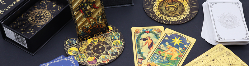 Rózsaszín doboz rubinfóliás Tarot-kártya ajándékkészlet - füzettel