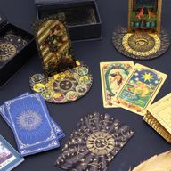 Rózsaszín doboz rubinfóliás Tarot-kártya ajándékkészlet - füzettel