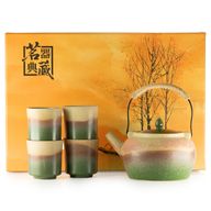 Japán Kyusu-stílusú teáskészlet - Zöld teához - Négy csésze