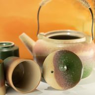Japán Kyusu-stílusú teáskészlet - Zöld teához - Négy csésze