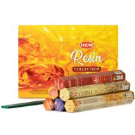 HEM Hatszögletű Füstölő - Gyanta-kollekció és Hamuelfogó (6 darabos válogatott csomag)