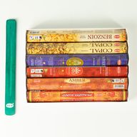 HEM Hatszögletű Füstölő - Gyanta-kollekció és Hamuelfogó (6 darabos válogatott csomag)