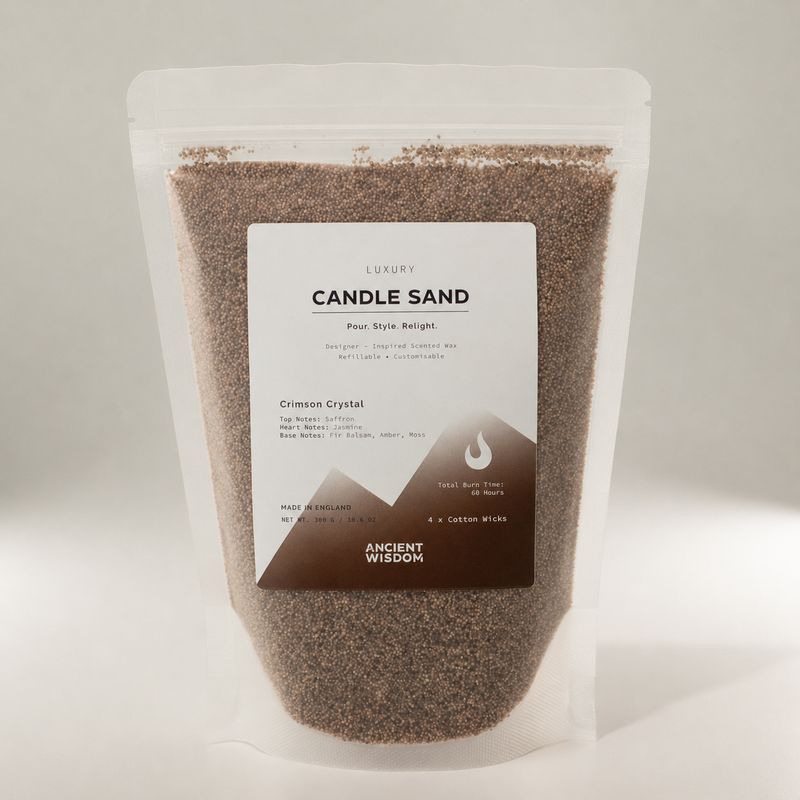 illatosított gyertya homok - Mocha barna - Vörös Kristály - 300 g
