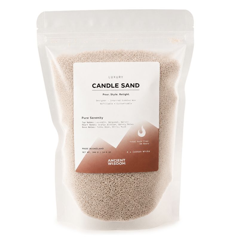 Illatosított gyertya homok - Latte bézs - Tiszta nyugalom - 300g