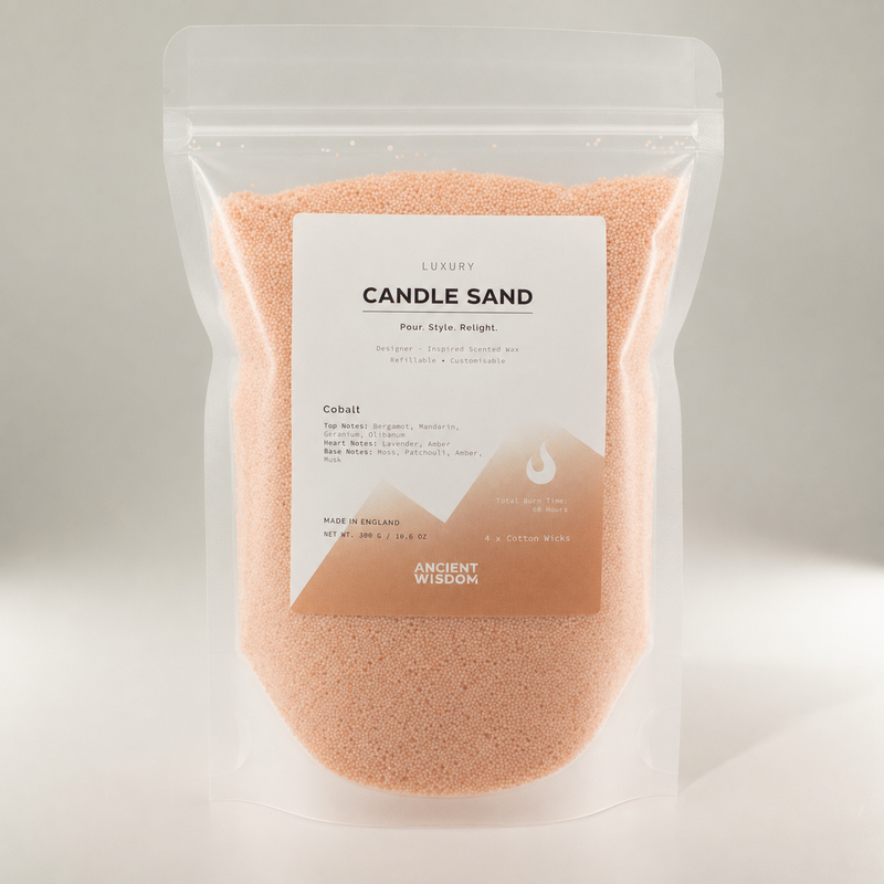 Illatos gyertya homok - Taupe narancs - kobaltkék - 300g